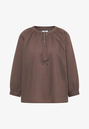 Cecil, 3/4-ARM BLUSE MIT SPLIT NECK IN UNIFARBE - Blusa - urban taupe