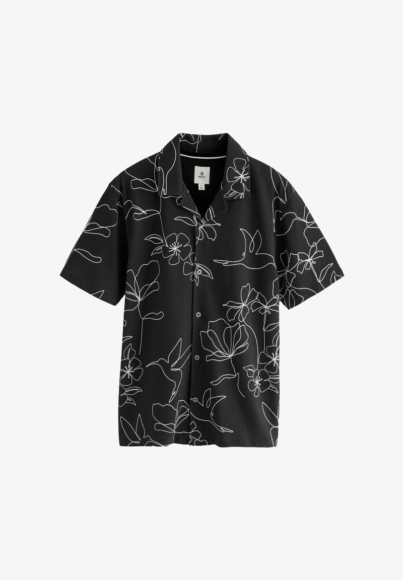 Next TEXTURED SHORT SLEEVE - Majica - metallic black