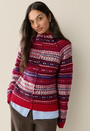 Next STAND NECK PATTERN STITCH - Striktrøje - red