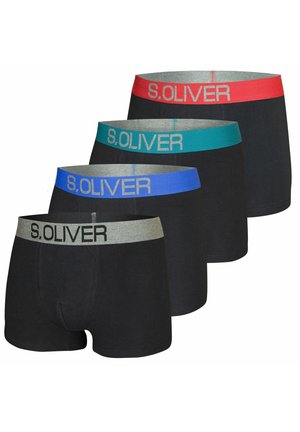s.Oliver, RETRO 4ER PACK BEQUEM  - Trunks - schwarz türkis schwarz grau schwarz rot schwarz blau