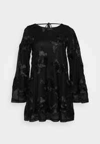 WIDE FLOWY MINI DRESS - Vestito elegante - black