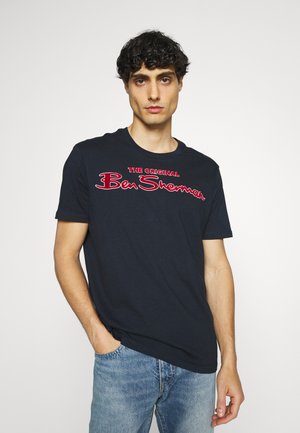 SIGNATURE FLOCK TEE - T-shirt con stampa - dark navy
