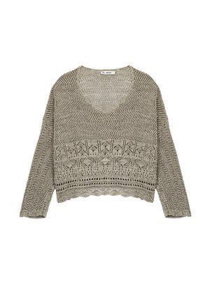 Stickad tröja - khaki