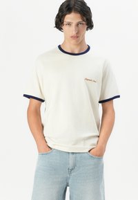 Jack & Jones JORNORREBRO RINGER TEE CREW NECK - T-shirts basic - antique white