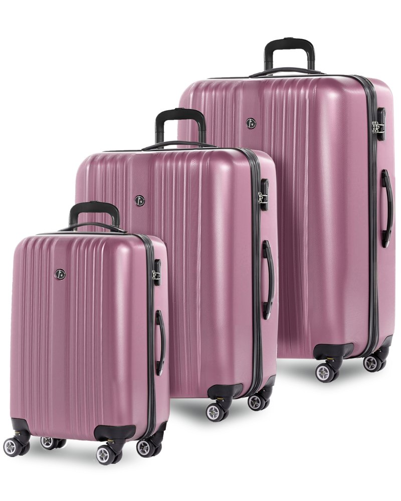 Set 3 Valises Trolley Rigides FERGÉ Toulouse - 4 Roues 360° - Bagage à Main 54cm, Moyenne 64cm, Grande 74cm