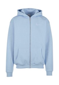 SMALL SIGNATURE ESSENTIAL - Mikina so zipsom - light blue