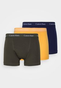 Não selecionado, orange/blue shadow/process green