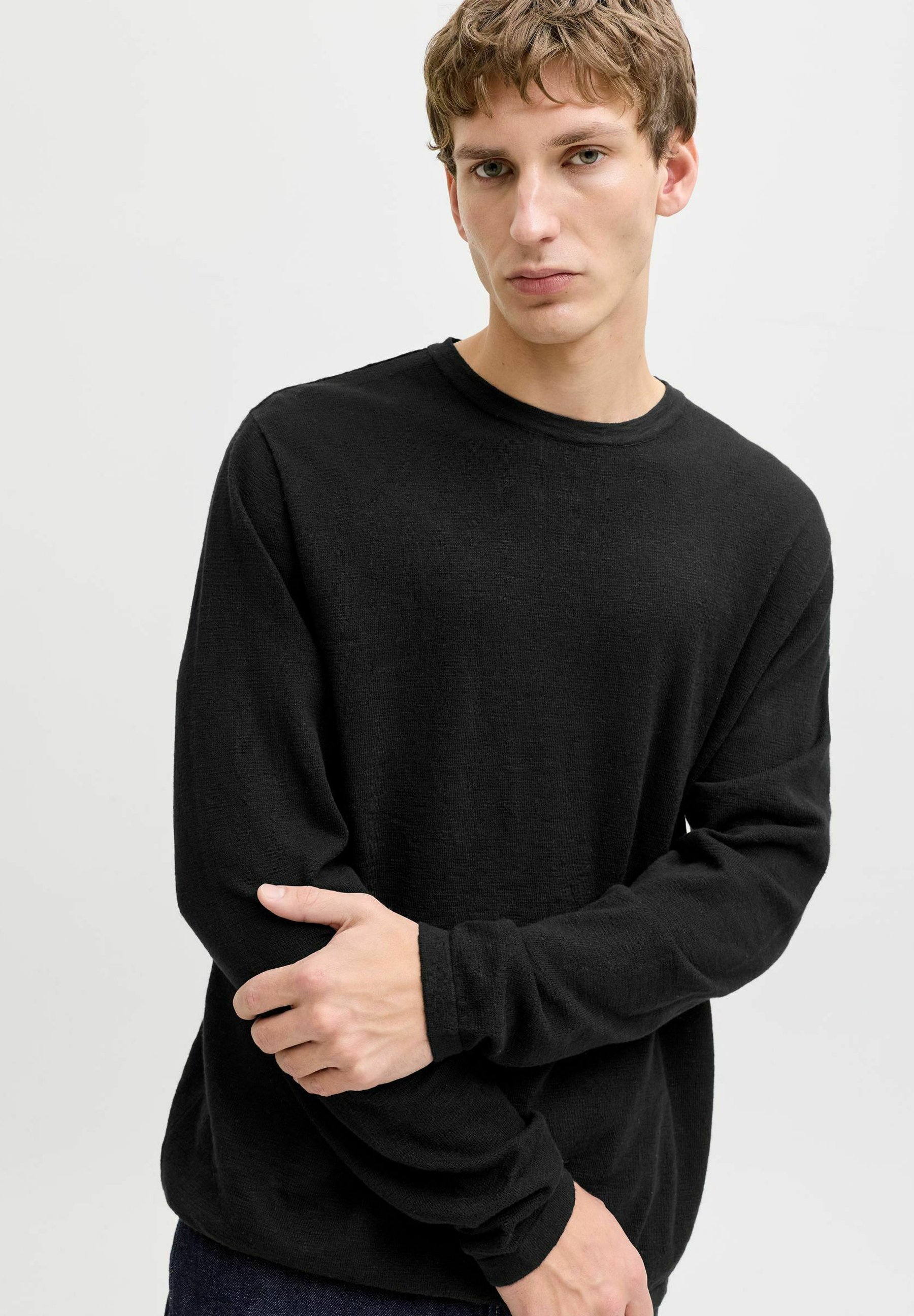 Jack & Jones JJESUMMER CREW NECK - Strickpullover - black/schwarz
