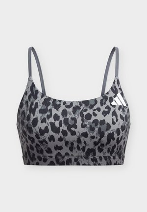 adidas Performance, OPTIMÉ ESSENTIALS 3 STRIPES LEOPARD LIGHT SUPPORT BRA - Sport-bh met light support - black/grey