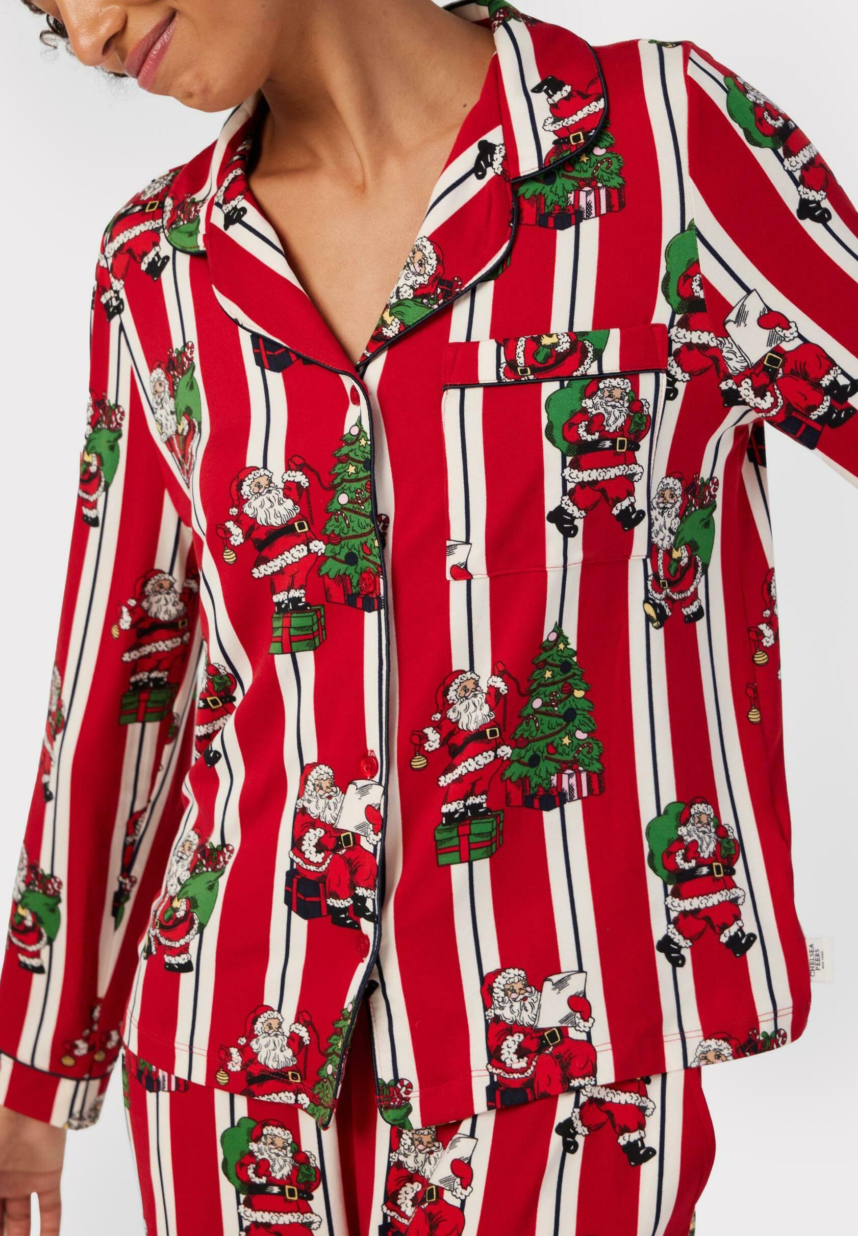 Dogit Santa Stripe Schlafanzug Für Kleine Hunde – Weihnachtlicher Einteiler Für Yorkshire, Chihuahua & Co.
