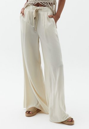 HIGH RISE WIDE - Pantalones - birch