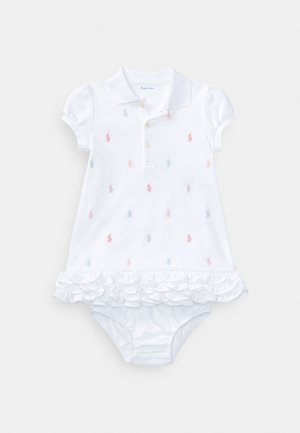 RUFFLED POLO DRESS & BLOOMER SET - Jerseykjole - white