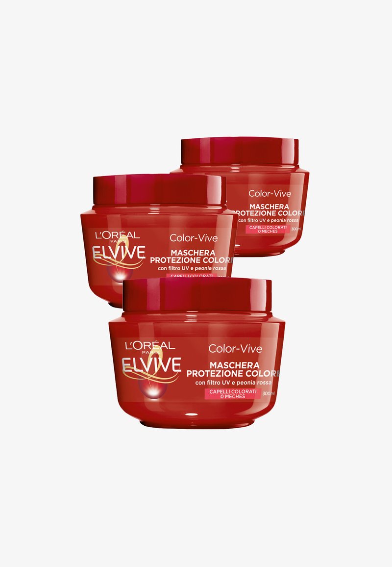 L'Oréal Paris - MASCHERA CAPELLI ELVIVE COLOR-VIVE, PER CAPELLI COLORATI O CON MÈCHES, 300 ML - 3 PACK - Maschera per capelli, Ingrandire