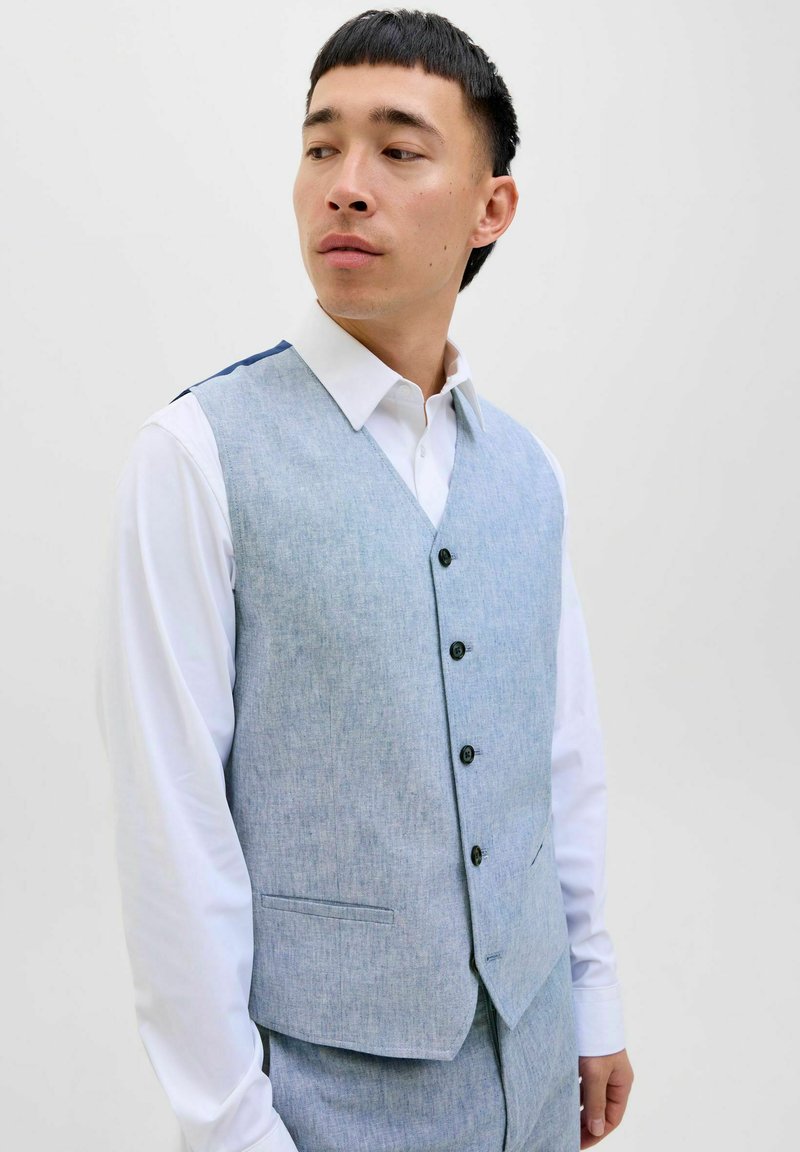 JACK & JONES Jprriviera Linen Waistcoat - Gilet De Costume Homme Lin Élégant