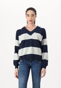 Hollister Co. COZY MOM - Jumper - navy/grey rugby