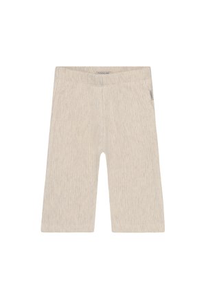 TEAYS - Leren broek - oatmeal melange