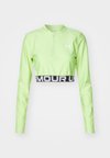 HEATGEAR 1/4 ZIP - Hosszú ujjú felső - morph green/white