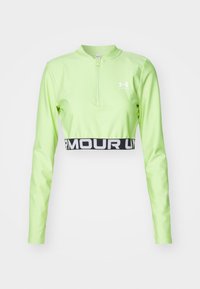 HEATGEAR 1/4 ZIP - T-shirt à manches longues - morph green/white