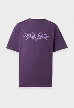 YOURTURN, UNISEX TRIBAL REGULAR FIT - T-shirt imprimé - dark purple