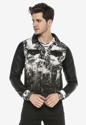 Cipo & Baxx HARVESTED MIT DRUCK UND NIETEN - Veste en jean - schwarz