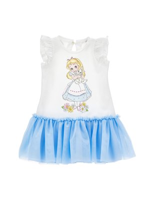 Monnalisa ALICE IN THE WORDERLAND DISNEY ABITO FREE TIME - Kjole - bianco/nuvola