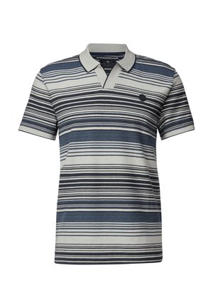 Polo w paski w odcieniach niebieskiego i szarego. Posiada kołnierzyk, krótkie rękawy oraz mały akcent logo na piersi. Materiał bawełniany.