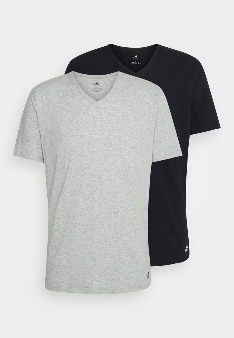 adidas Performance V NECK 2 PACK - Apatiniai marškiniai - black/heather grey
