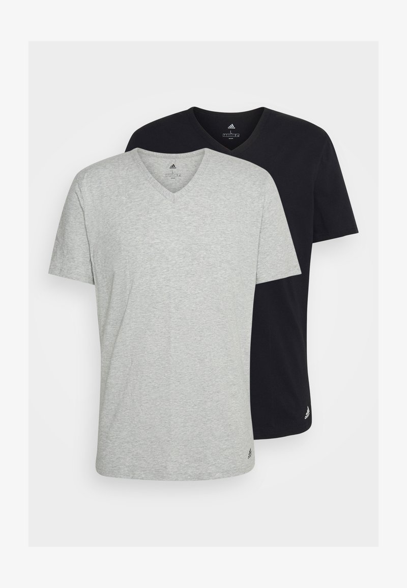 adidas Performance V NECK 2 PACK - Apatiniai marškiniai - black/heather grey