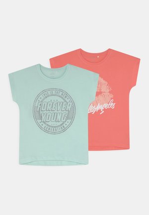 NKFVIOLET LOOSE 2 PACK - T-shirt z nadrukiem - glacier