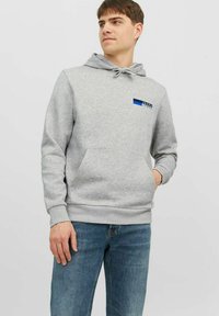 Jack & Jones - LOGO - Jersey con capucha - white melange Imagen en miniatura 1