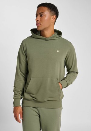 HMLPULSE CO - Hættetrøje - deep lichen green