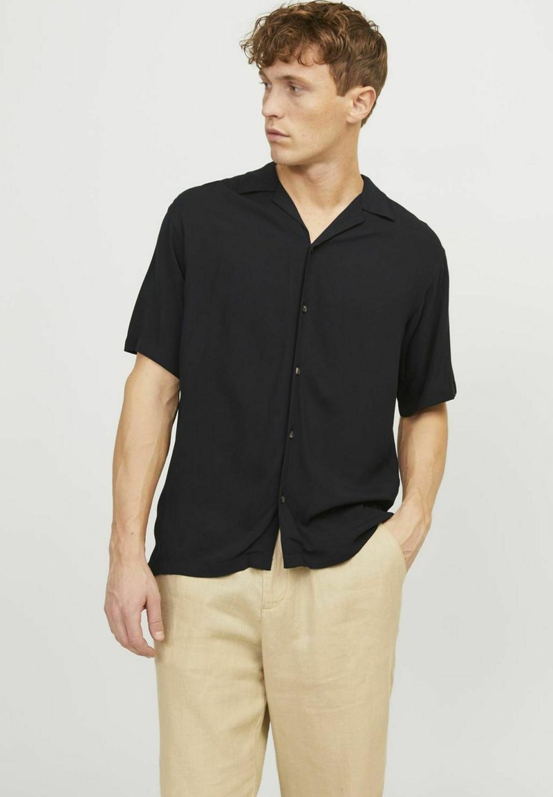 Jack & Jones JJEJEFF STRIPE RESORT SS SN - Camicia - black/nero