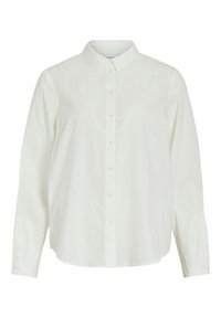 Camicia bianca a maniche lunghe con colletto classico, chiusura a bottoni sul davanti, design con yoke curvo e polsini abbottonati. Realizzata in tessuto leggero.