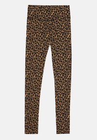 Höga, helkroppstajta leggings med tajt passform i ett mönster av brun och svart leopard.