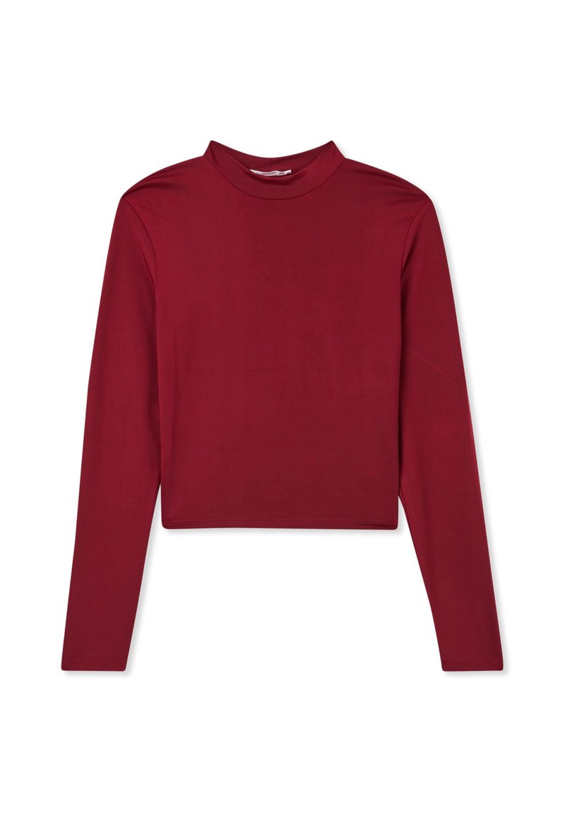 Top A Maniche Lunghe In Rete Donna MASCOMODA - Collo Alto Floreale - Crop Top Aderente Autunno 2025