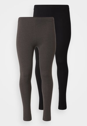 Even&Odd Curvy 2 PACK - Leggings - Trousers - black/grey