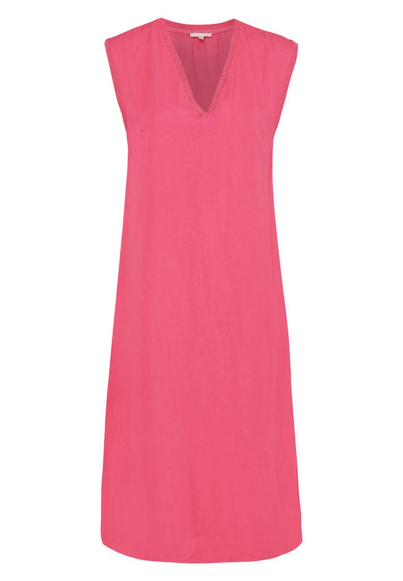 Mexx Linen Blend V Neck Dress - Day dress - hot pink/pink - Zalando