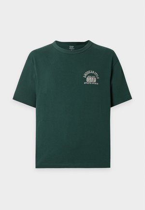 GAP, ARCHIVE LOGO CROPPED TEE - T-shirt imprimé - deep hunter