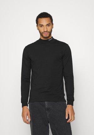 SLIM STRETCH MOCK - Maglietta a manica lunga - black