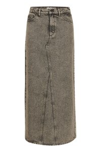 BRENDA LONG SKIRT - Maxi skirt - grey/brown washed