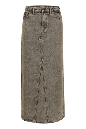 Faded mustrina denim seelik otse lõikega, nähtava õmblusega ja esise lõhiku. Omab standardset vööd ja vöörihmade laskurit.