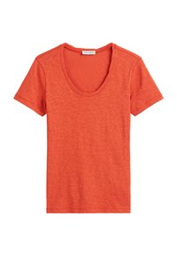 DEEP ROUND NECK TWISTED - T-shirt basic - burnt red