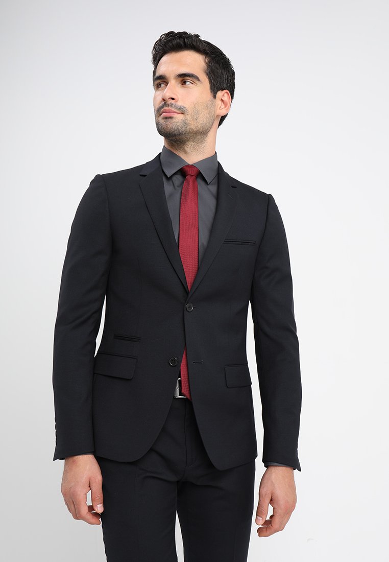 Bruun \u0026 Stengade HARDMANN SLIM FIT - Kostiumas - black/juoda - Zalando.lt