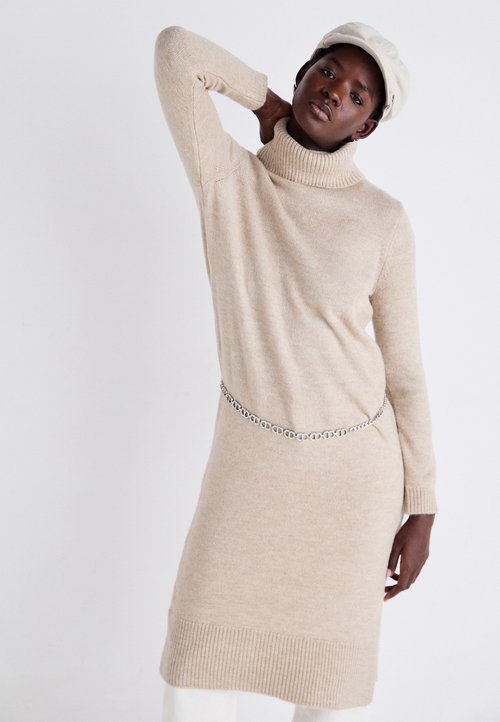 ONLY ONLBRANDIE ROLL NECK DRESS KNT - Abito In Maglia - Light Grey Melange On321c30g C11
