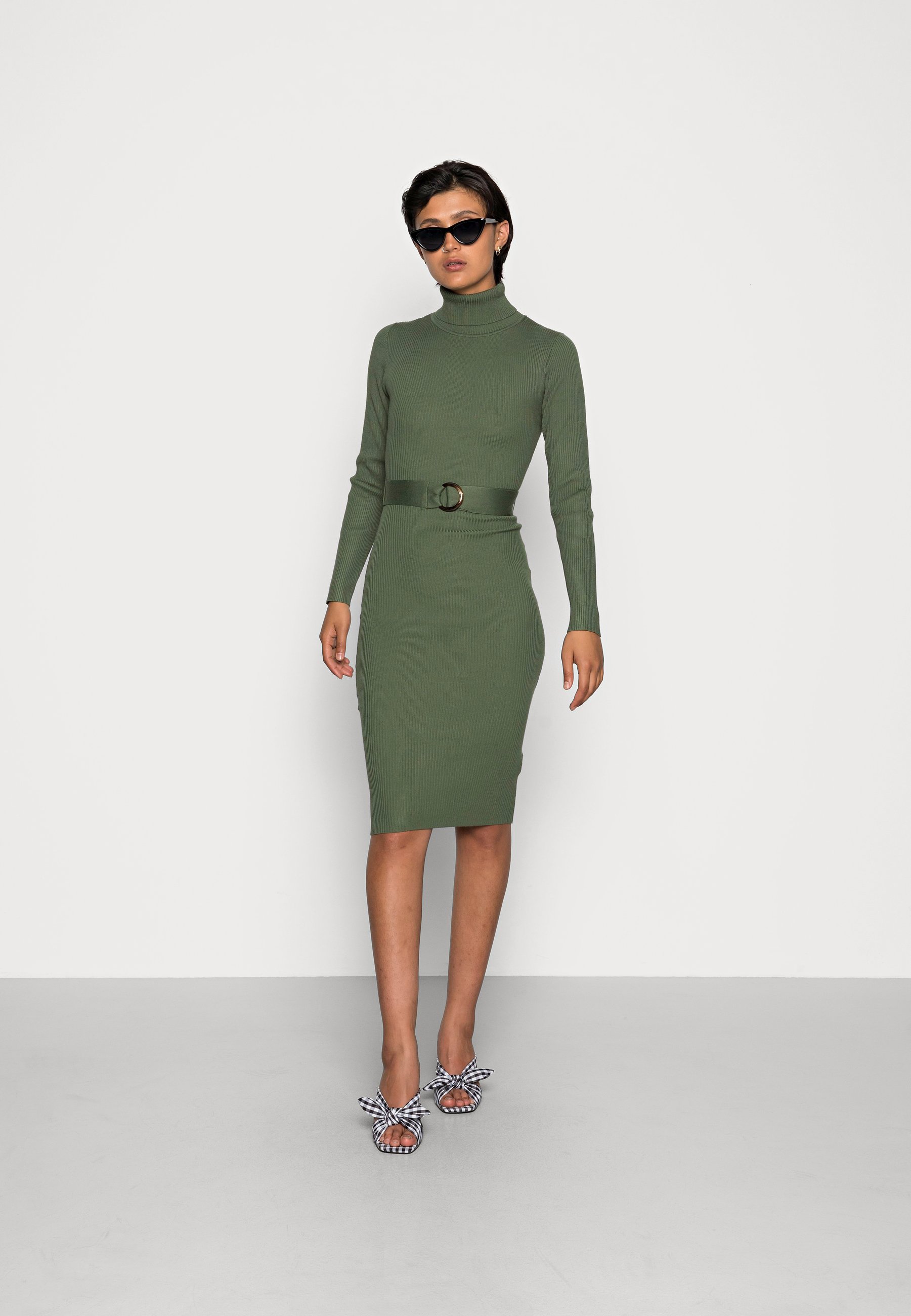 Missguided BELTED ROLL NECK MIDI DRESS 