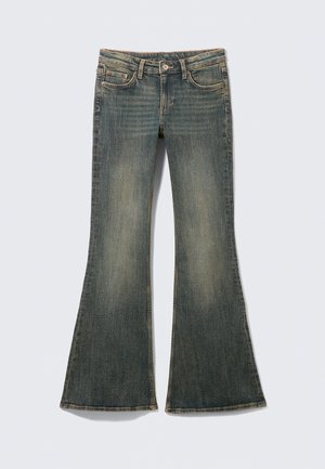 Weekday KATSUMI LOW RISE SLIM - Vaqueros a campana - desert blue/dark blue