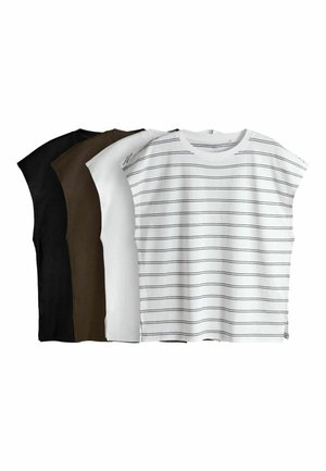 REGULAR FIT - 4 PACK GROWN ON SLEEVE - Felső - black brown white stripe