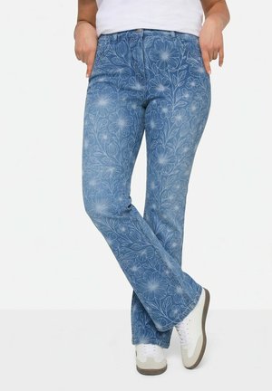 Angel of Style JEANS EMMA, SLIM FIT, BLÜTENMUSTER, 5-POCKET - Jeans Slim Fit - light blue