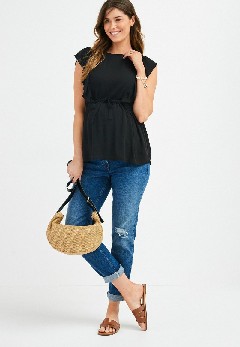 Damen T-Shirts | Next MATERNITY RUFFLE Bluse black/schwarz - HW73104 Damen T-Shirts | Next MATERNITY RUFFLE Bluse black/schwarz - HW73104