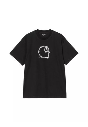 Carhartt WIP, CARHARTT WIP BARBWIRE C T-SHIRT CON GRAFICA - BLACK - T-Shirt print - nero